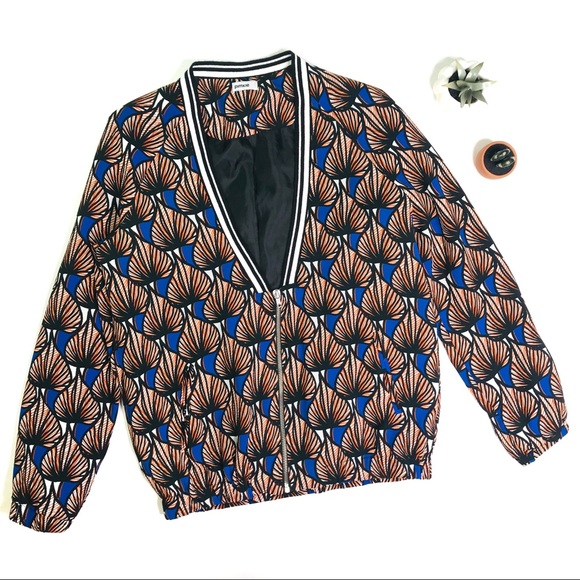 Pimkie Jackets & Blazers - [Pimkie] Pattered Zip Front Blazer Jacket Medium